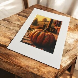 Pumpkin Photo Print 8x10 Matted to 11x14 Fall Home Decor